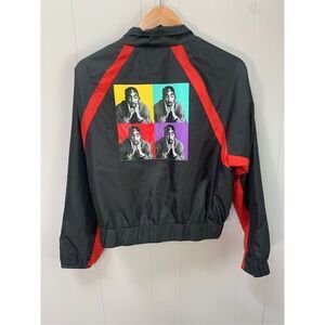 Chemistry 2Pac Poetic Justice Windbreaker Jacket Black Red Women's Medium